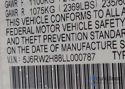2020 Honda Cr-V Awd Ex-L z USA, uszkodzony, nr VIN 5J6RW2H88LL000787